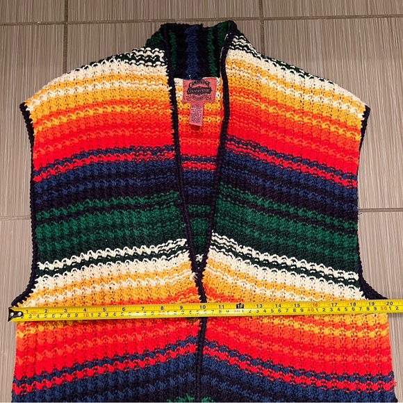 Vintage Cambridge Country Store Dry Goods multicolor rainbow knit sweater vest - Picture 8 of 10